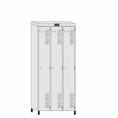 Roupeiro Inteiriço de Aço 3 Portas 1900x950x420mm (AxLxP)